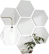 Miroir mural hexagonal - Décoration de salon - Ensemble de miroirs muraux hexagonaux - 12 pièces - 126 x 110 x 63 mm