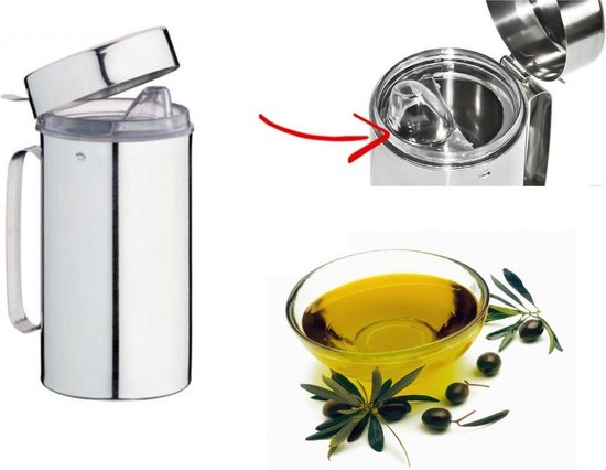 Pichet à huile anti-goutte en acier inoxydable - Pichet à huile d'olive  avec poignée -... | bol