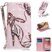 3D Gekleurde Tekening Vlinder Hoge hakken Patroon Horizontale Leren Flip Case voor Nokia 1 Plus, met houder & kaartsleuven & portemonnee