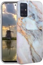 Marmerprint telefoonhoesje geschikt voor Samsung Galaxy A71 Hoesje Marmer Wit