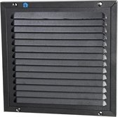Schoepenrooster 200mm X 200mm ALU met kader en inox muggengaas 437 STR9005