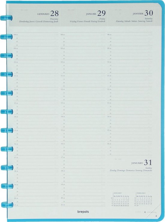 Agenda Atoma - Brepols 1week/2pag kleur blauw A4 formaat | bol.com