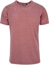 Urban Classics Heren Tshirt -2XL- Stripe Burn Out Rood