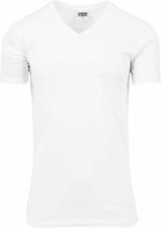 Urban Classics Heren Tshirt -L- Basic V-Neck Wit