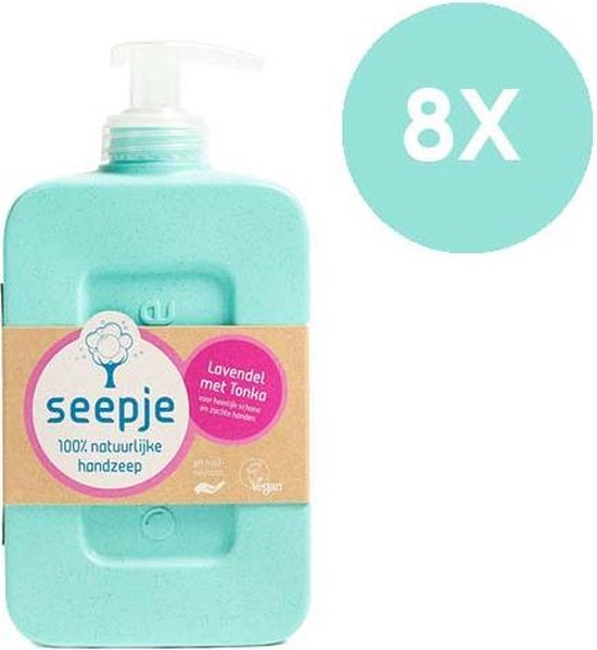 Seepje - Handzeep - Lavendel met tonka - 8 x 300 ml - Voordeelverpakking
