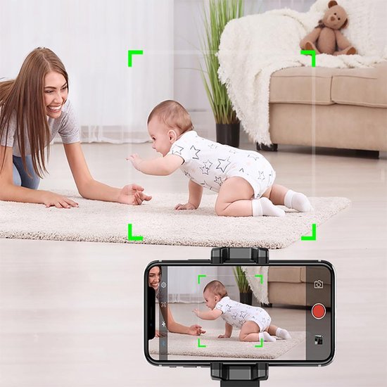 Auto Object Tracking Houder Smartphone - 360 Graden Selfie Stick - Mount Telefoon - Automatisch Volgen - Bewegingssensor Statief - Bewegende Beelden - Video & foto’s - iPhone & Android - Wit