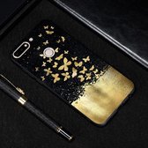 Gouden vlinder geschilderd patroon zachte TPU-hoes voor Huawei Y7 (2018)