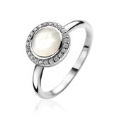 ZINZI zilveren ring wit parelmoer ZIR1326