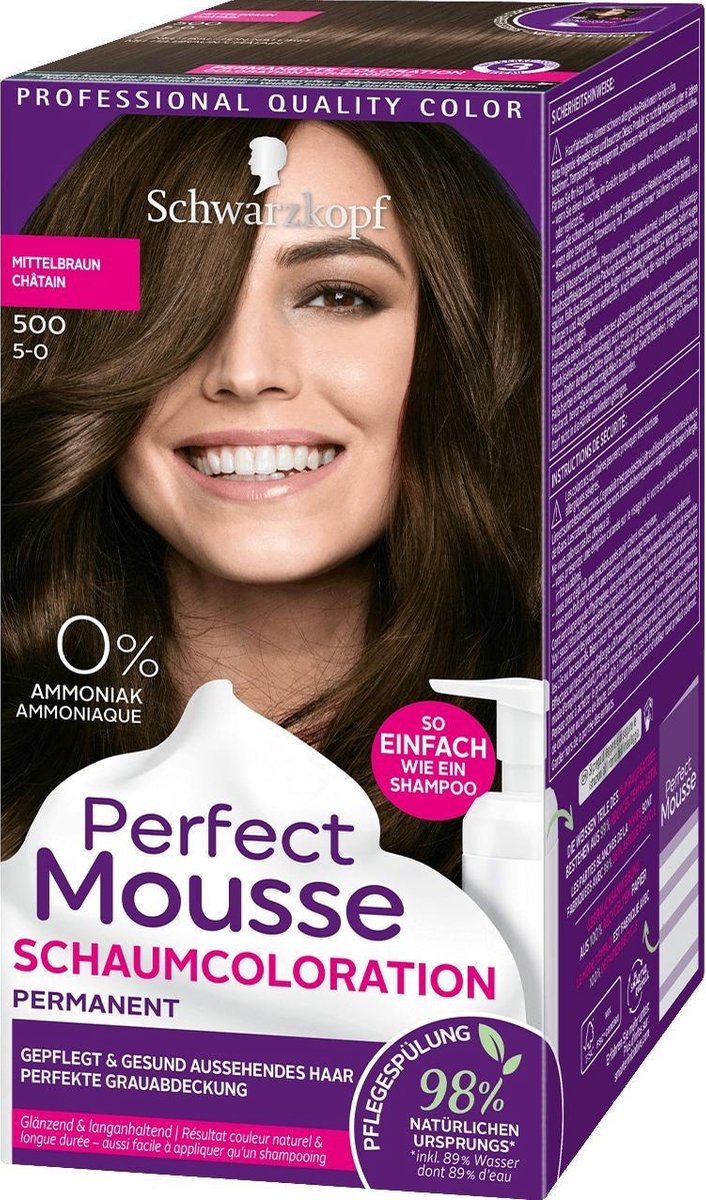 Schwarzkopf Perfect Mousse 500 haarkleuring Bruin