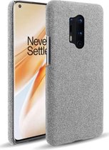 OnePlus 8 Pro Stof Hard Back Cover Licht Grijs