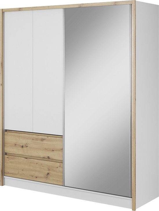 Tegen snor omzeilen WOONENZO - Kledingkast met spiegel Sarah - 180 cm | bol.com