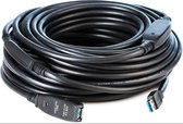 MutecPower USB 3.0 actieve kabel  - 20 meter - Mannelijk naar Vrouwelijk - kabel met 3 verlengingschipset - repeater / verlengkabel
