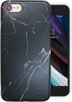 Marmer telefoonhoesje geschikt voor Apple iPhone 7 / 8 / SE 2020 / SE 2022 Hoesje Zwart
