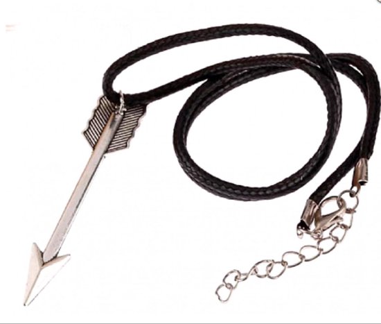 Zwart- Koordketting - pijl- Metaal- 45 cm- Charme Bijoux