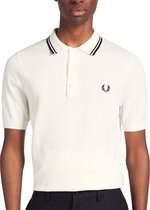 Fred Perry - Twin Tipped Knitted Shirt - Poloshirt Heren - S - Wit