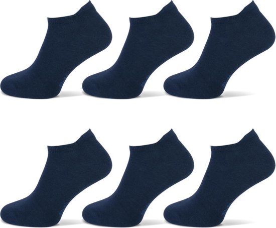 Sokken sneaker met lipje 6 paar - Marine - Sokken Heren Sokken Dames - Maat 39/42
