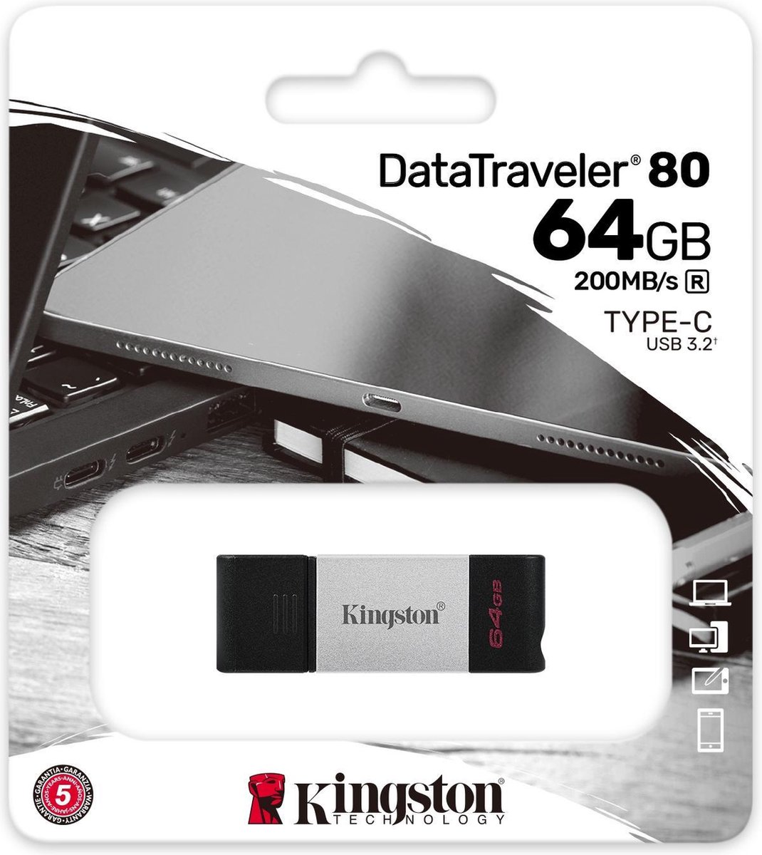 Kingston Technology - Clé USB Type-C DataTraveler 80M, USB 3.2 GEN