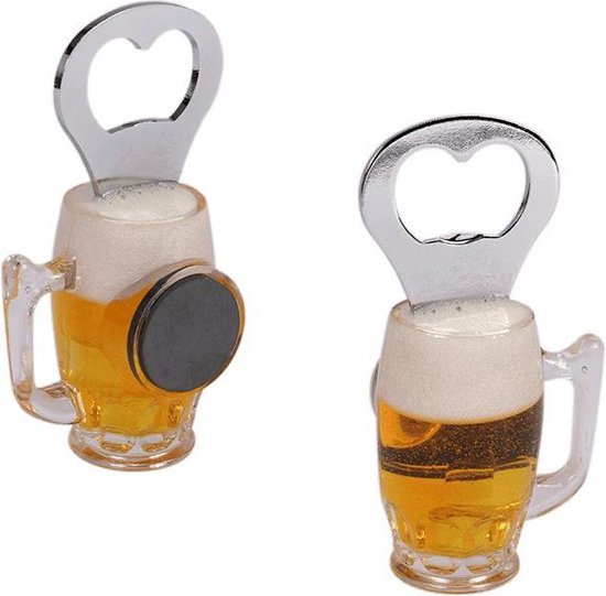 Koelkast Magneet/Flesopener, Bierglas