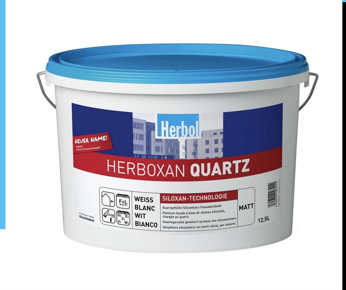 Herbol HERBOXAN QUARTZ-WIT- Sterk vullende matte muurverf op basis van siloxaanharsen-12.5L
