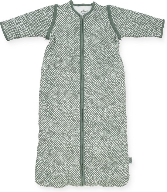 Jollein Baby slaapzak 110cm Snake - Met Afritsbare Mouw - ash green