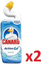 CANARD WC-Eend Action Gel Verwijdert Vlekken & Geuren - Marine - 750ml x 2