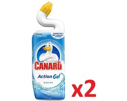 CANARD WC-Eend Action Gel Verwijdert Vlekken & Geuren - Marine - 750ml x 2