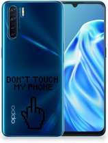Leuk TPU Back Case OPPO A91 Hoesje Finger Don't Touch My Phone