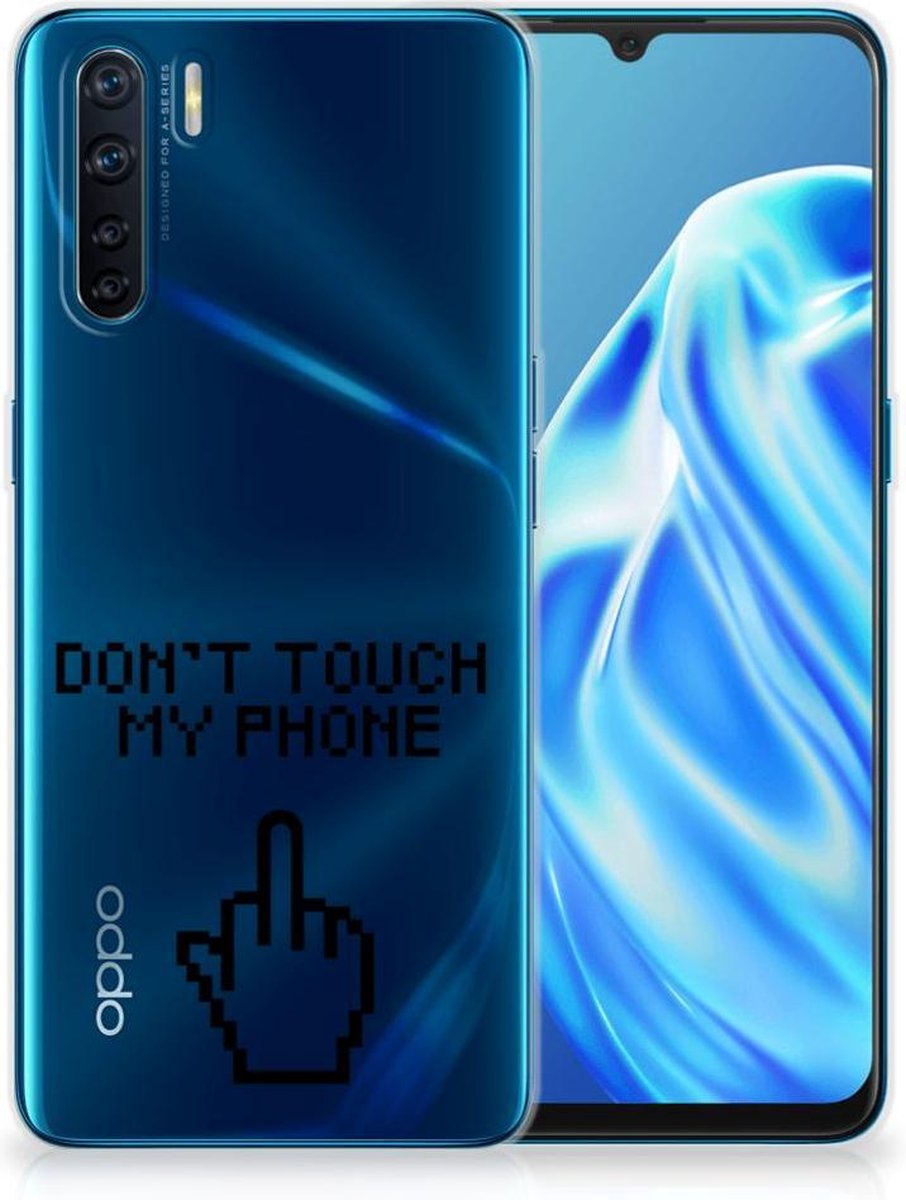 OPPO A91 Silicone-hoesje Finger Don't Touch My Phone