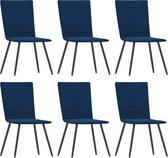 Eetkamerstoelen set 6 stuks  Velvet Blauw (Incl LW anti kras viltjes) - Eetkamer stoelen - Extra stoelen voor huiskamer - Dineerstoelen – Tafelstoelen