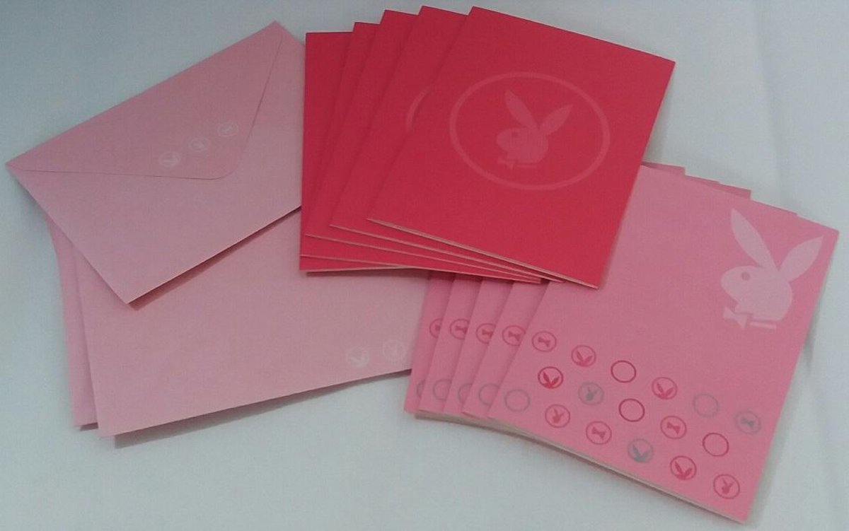 set Playboy Bunny kaarten met enveloppen - 10 stuks