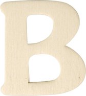 Houten letter B 4 cm