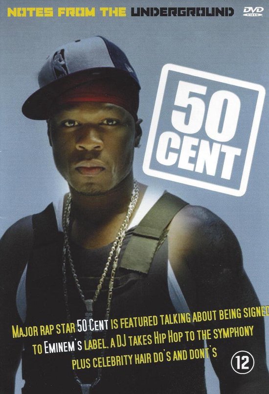 DVD hoes met 50 Cent met op de achtergrond de tekst "NOTES FROM THE UNDERGROUND" en "50 CENT".