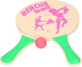 Houten beachball set groen