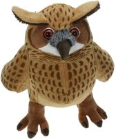 Pluche oehoe uil bruin - uilen knuffel 36 cm - bosdier knuffeldieren - Speelgoed voor kind