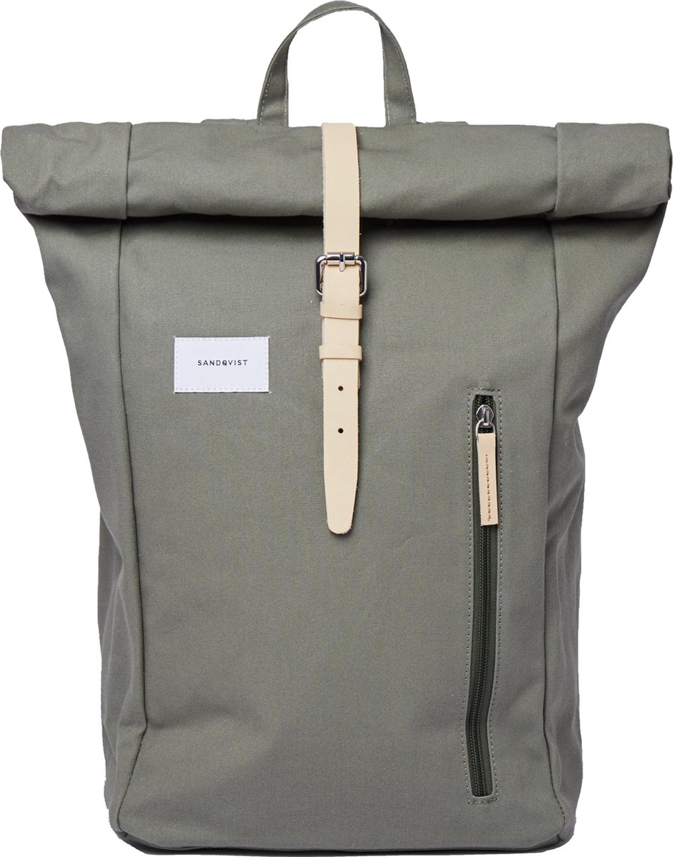 Sandqvist Dante Dusty Green Rugzak SQA1577 groen, duurzaam 15 Inch