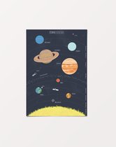 Zonnestelsel Kinderkamer Poster - Solar System - Ruimte Poster 30x40 cm