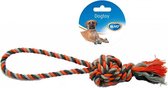 Duvo+ Knoop katoen dummy bal Grijs/oranje 28cm
