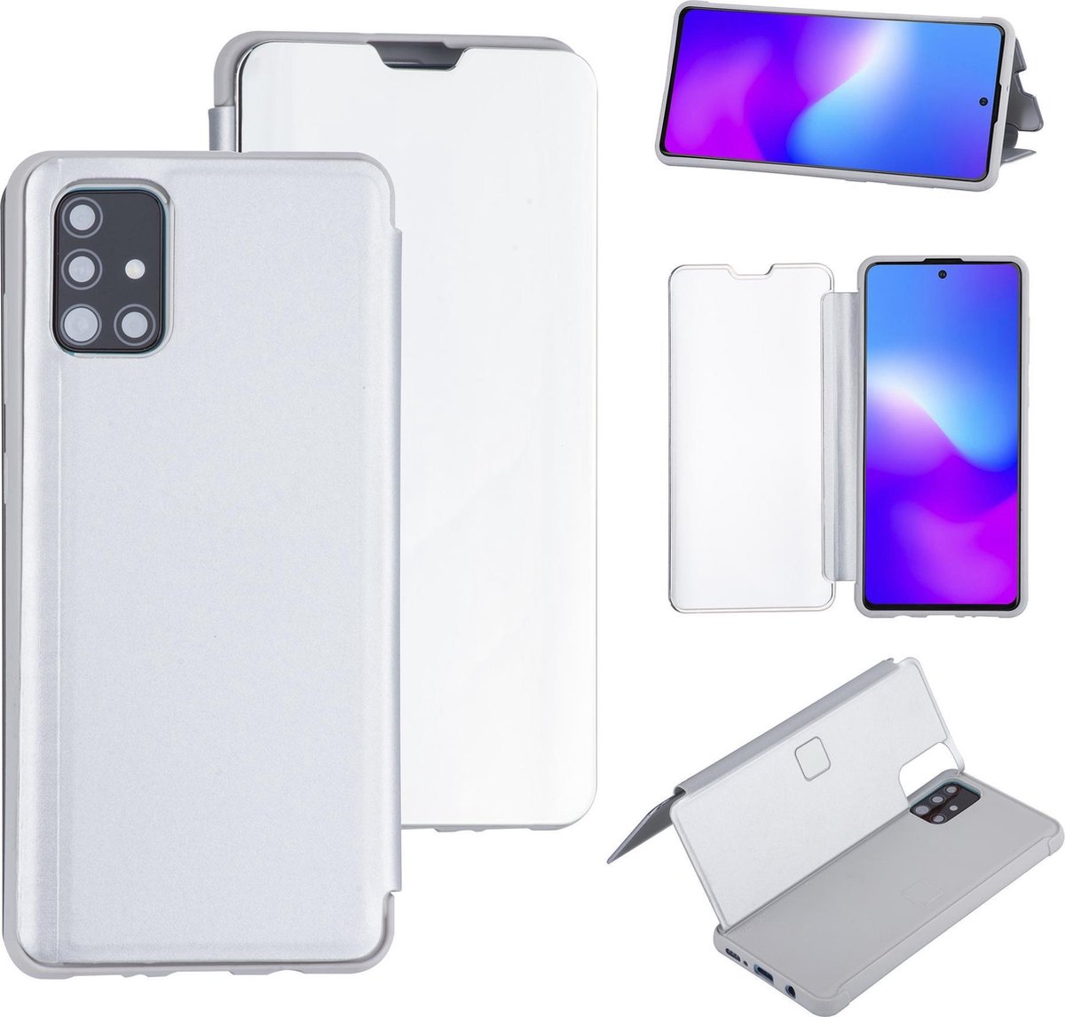 Samsung Galaxy A71 Zilver Booktype hoesje (A715F)