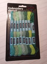 Borduurgaren, 8 kleuren, 8 M, Groen, A&M, Embroidery thread