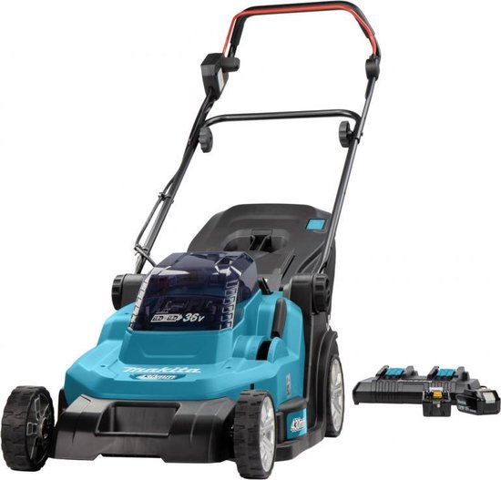 MAKITA DLM432PT2 GRASMAAIER / 2X18 V / INCLUSIEF ACCU'S EN LADER