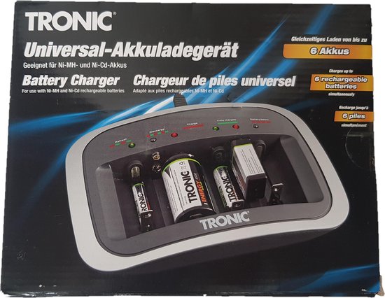 transactie mot Onweersbui Batterijlader universeel AA AAA C D 9V Tronic | bol.com