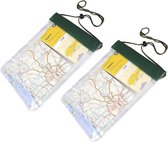 Lot de 2x sacs / pochettes PVC waterproof avec cordon 40 x 26,5 cm - Accessoires de voyage pour bagages de voyage étanches
