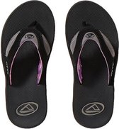 Reef Fanning Slippers Black/Grey - Dames - 36 - Met flesopener - Comfortabel - Extra demping - Strand slipper - Bieropener