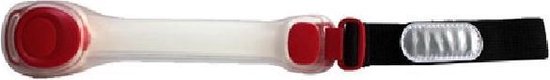 LED Sportarmband hardlopen verstelbaar inclusief batterijen kleur rood - Merkloos