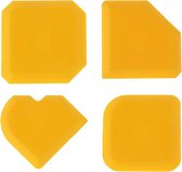 DW4Trading Siliconen Afstrijkrubber Set van 4 Profielen - Oranje Geel - Kit - Schilderen