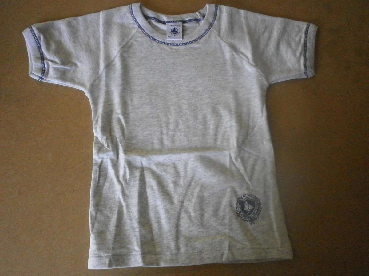 Petit bateau Onderhemd, t-shirt korte mouw grijst 6 jaar 114