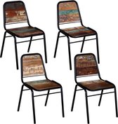 Eetkamerstoelen set 4 stuks Massief hout  (Incl LW anti kras viltjes) - Eetkamer stoelen - Extra stoelen voor huiskamer - Dineerstoelen – Tafelstoelen