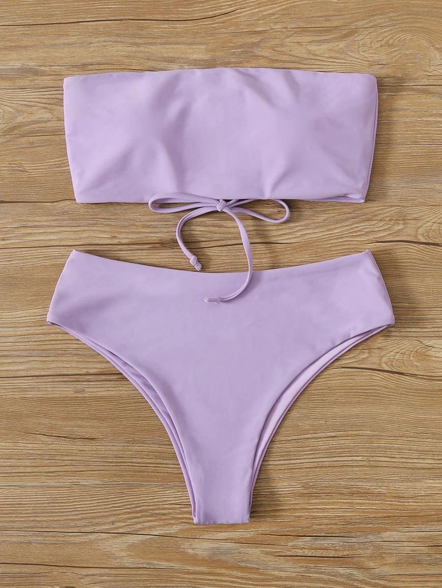 Bikini dames met hoge taille in lila paars | SHEIN | maat M | bol.com