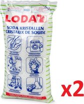 Loda Kristallen Soda - Ontvetten Verzachten Poetsen Ontgeuren + Verzacht Water - 2 Kg x 2