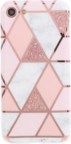 iPhone SE 2020 / iPhone 8 / iPhone 7 (4.7 Inch) - hoes, cover, case - TPU - Marmer print Roze